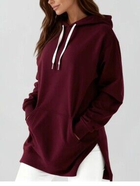 The Warmy Oversized Hoodie Dress Burgundy Various Sizes NIB